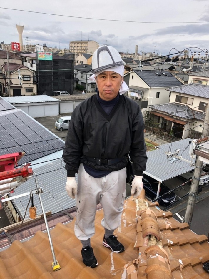 屋根の職人さん