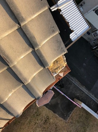 飛んだ屋根瓦