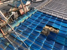 瓦が無くなっていた大屋根