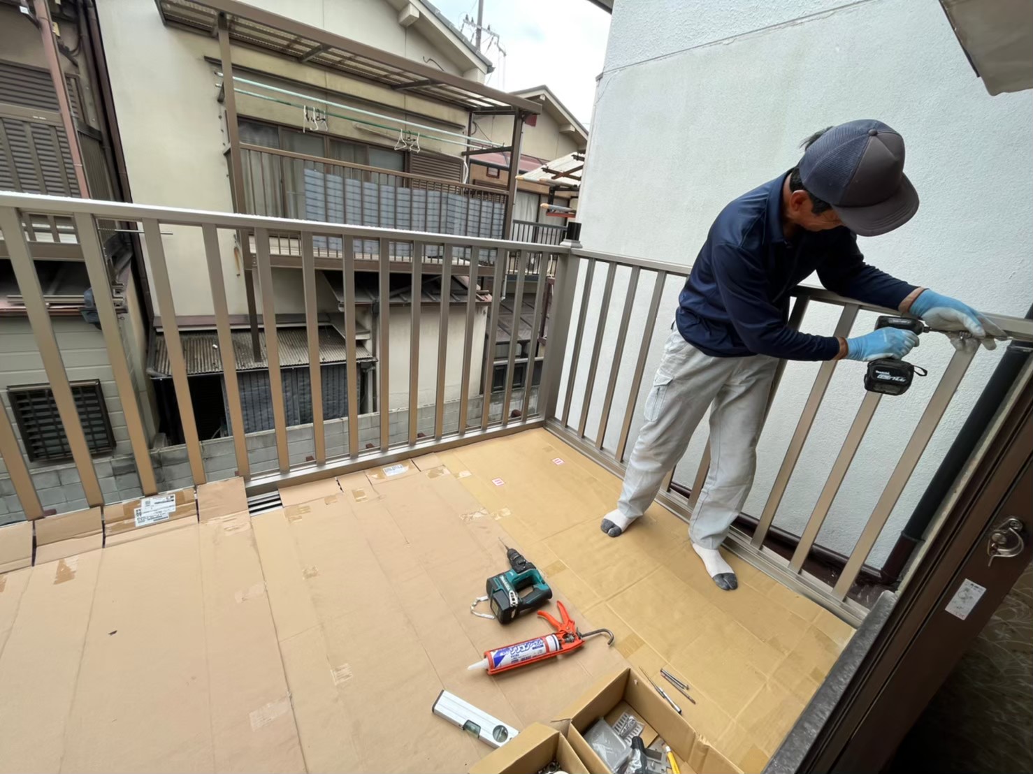 新しいテラス設置のための下準備