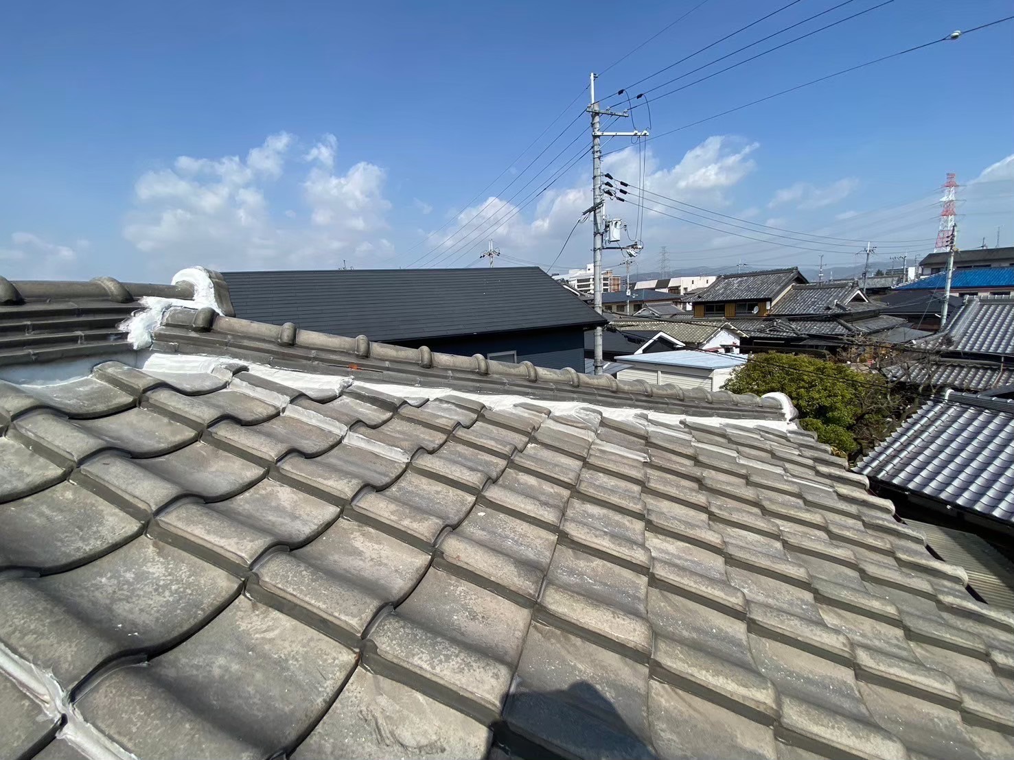 下り棟の漆喰仕上げ（写真9）