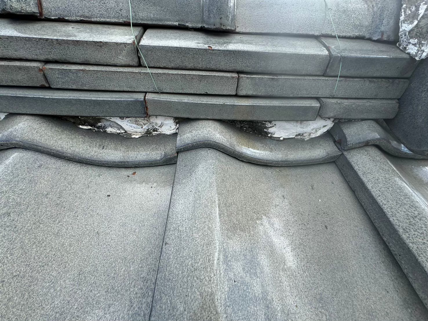 取り合い部の漆喰の剥がれ