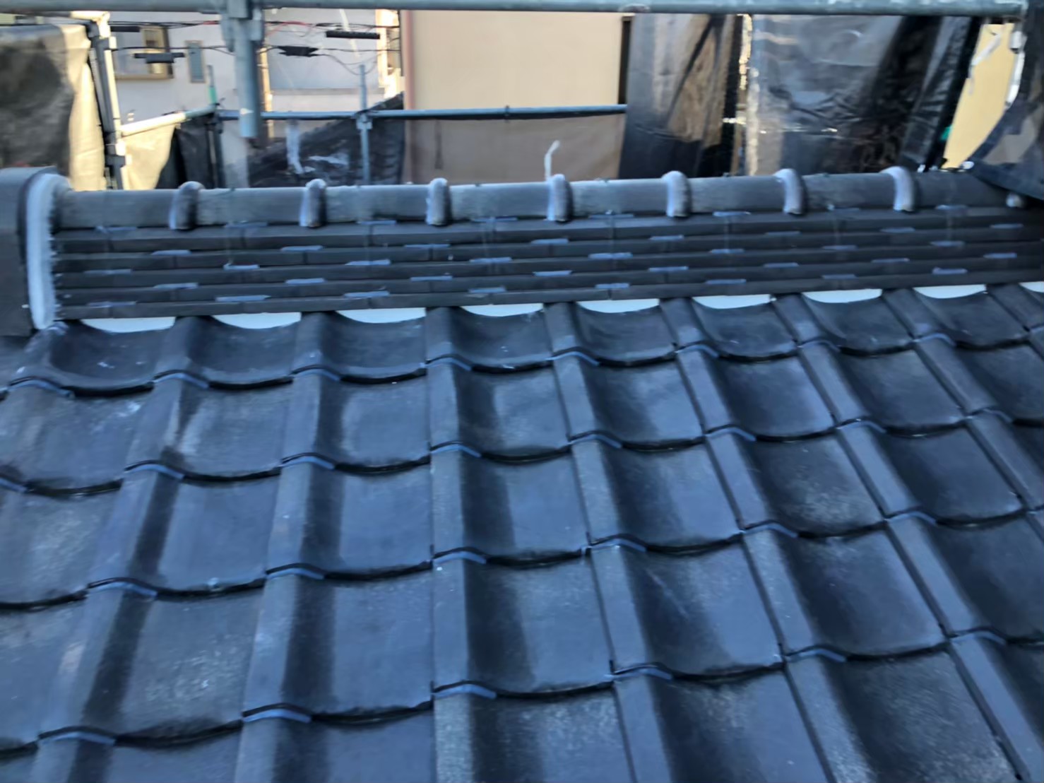 完成後の棟部の安定した状態